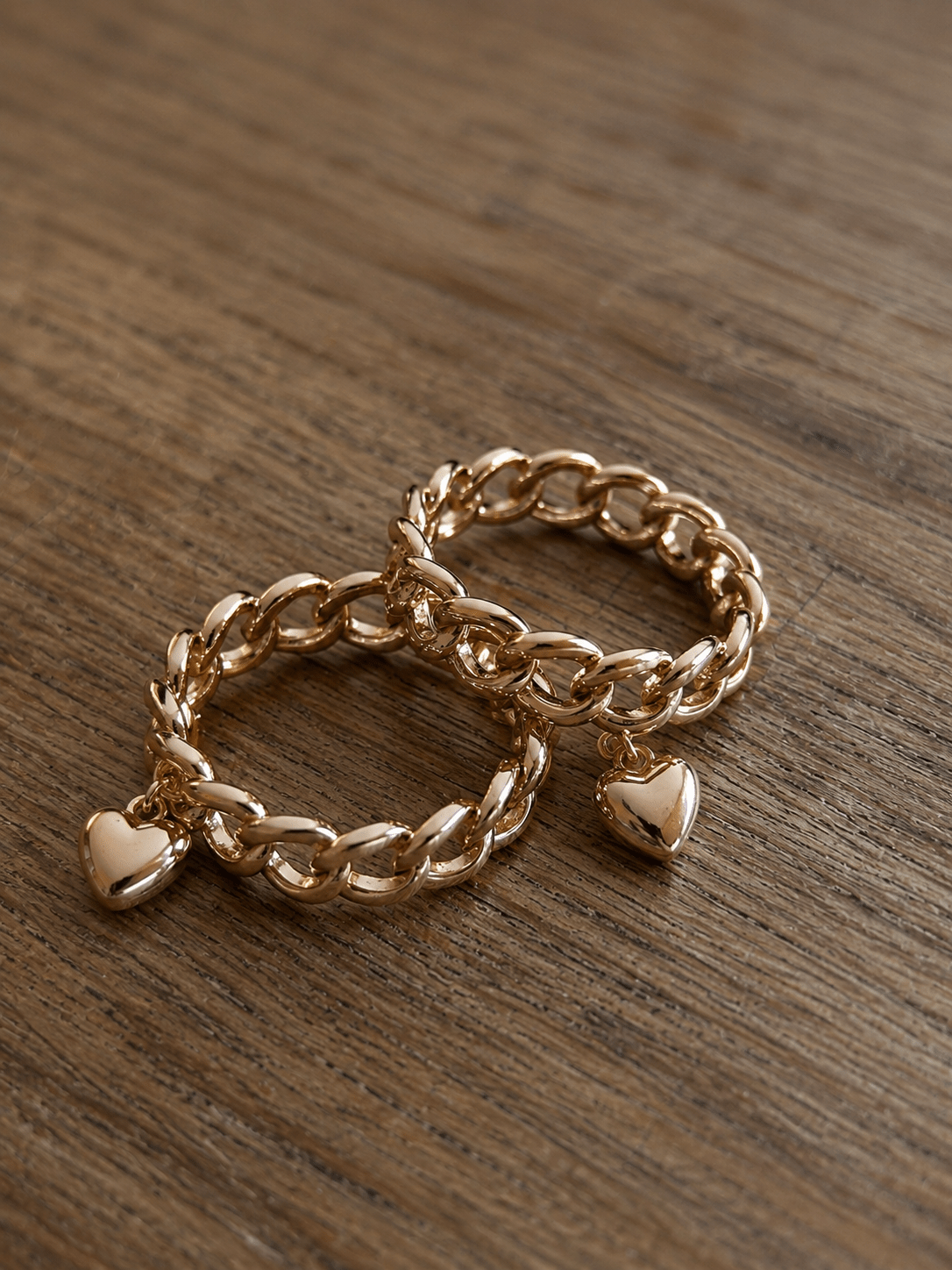 Chain rings with heart pendant lifestyle photo