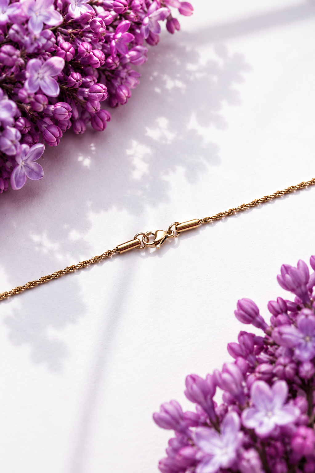 Anete - 18k gold-plated twisted chain for women (60 cm)
