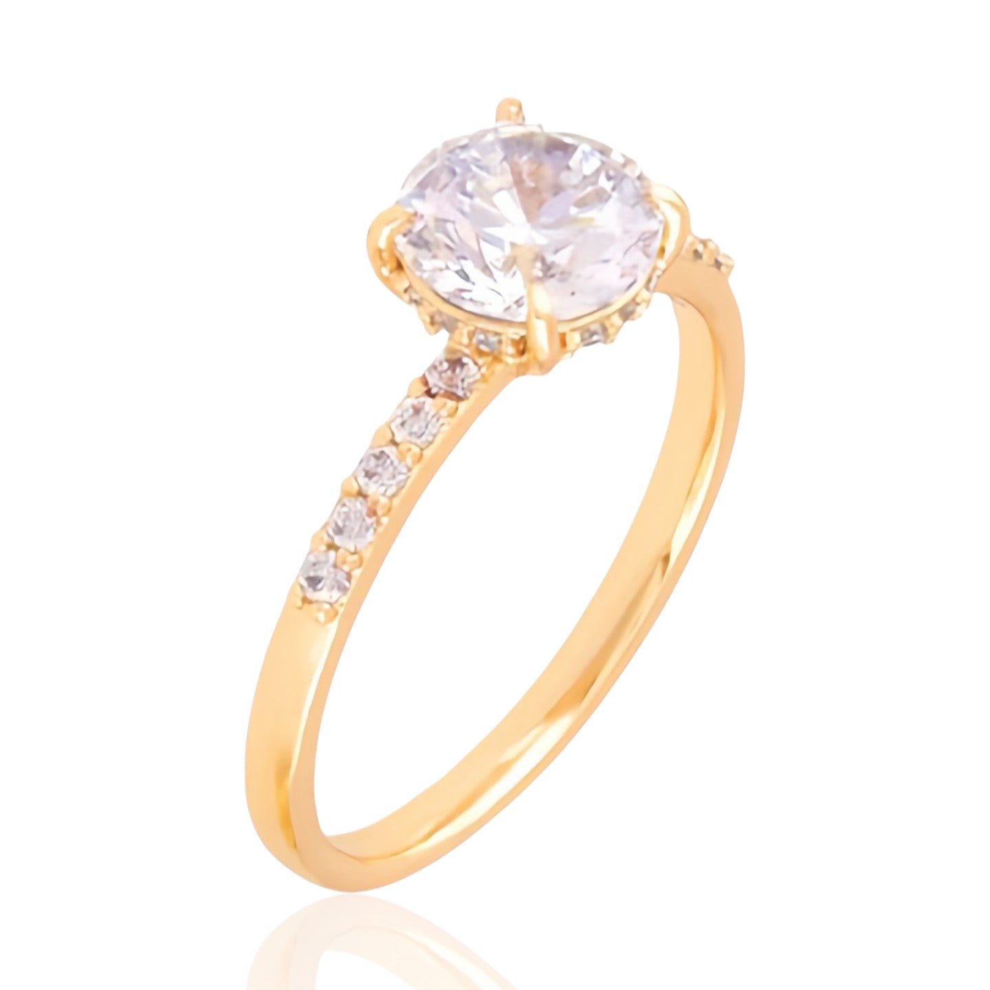Crystal Sparkle - Cubic Zirconia Gold Plated Ring - Gold Plated Jewelry | Your jewelry