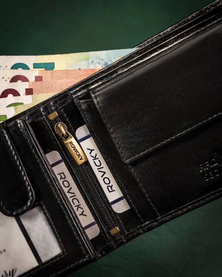 Natural Leather Wallet for Men Black leather wallet horizontal wallet design luxury leather wallet