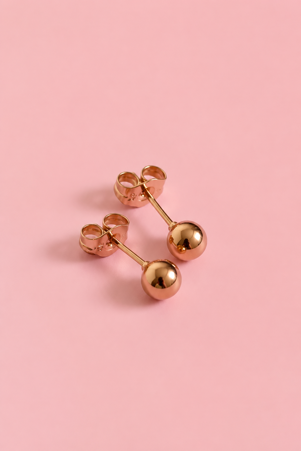 18k gold-plated ball stud earrings 6 mm