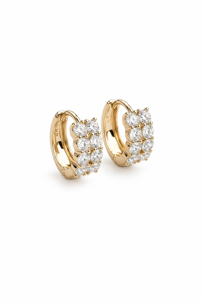 Isabella 18k gold-plated hoop earrings with zircons