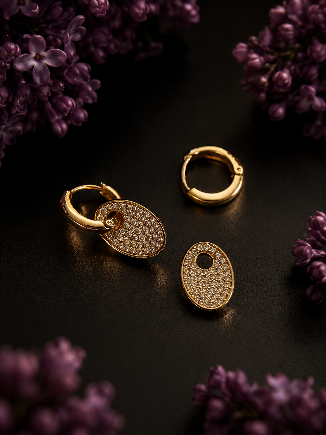 Estelle earrings with removable pendant