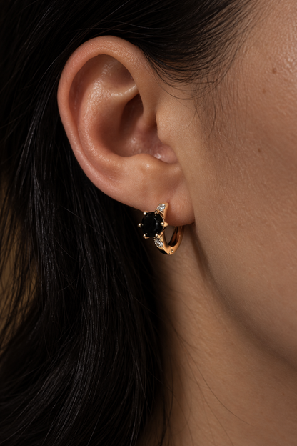 Noir Halo Hoops – gold-plated hoop earrings