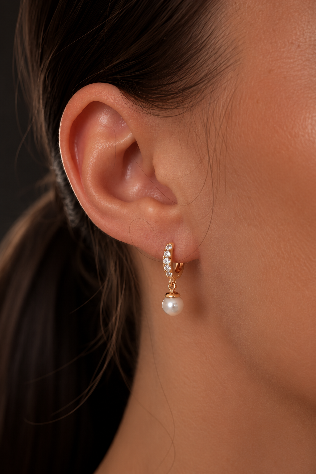 Gold-plated mini rings with a pearl
