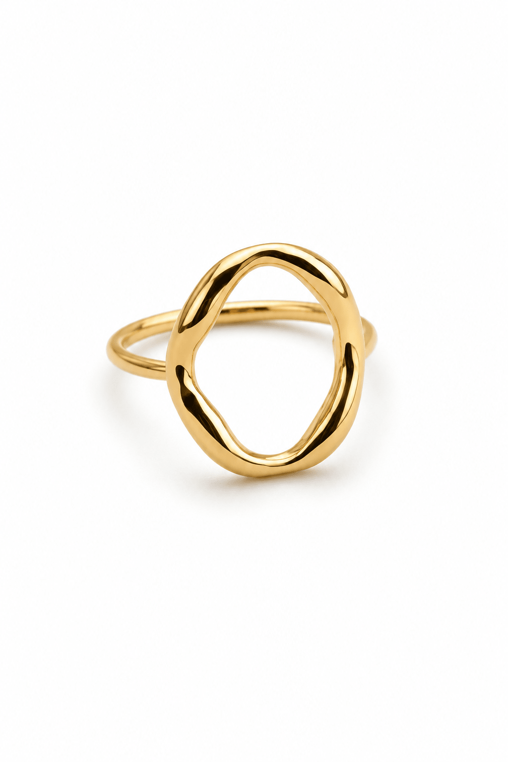 Annika - 18k gold-plated ring with an oval silhouette gold-plated jewelry for women