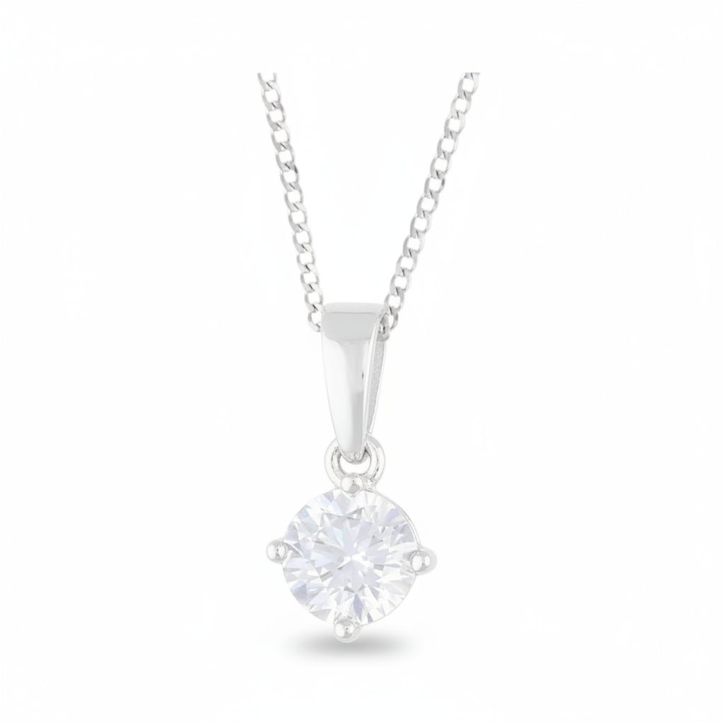 Silver plated necklace with classic pendant - 18k - gold plated - jewelry