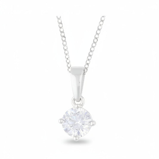 Silver plated necklace with classic pendant - 18k - gold plated - jewelry