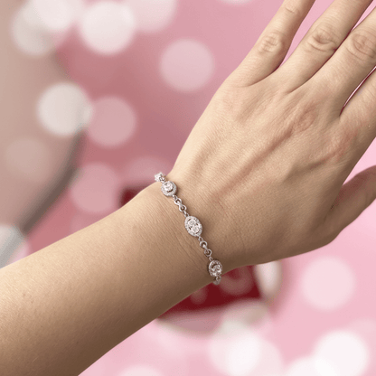 Silver plated bracelet with colored crystals - 18k - gold plated - jewelry