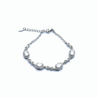 Silver plated bracelet with colored crystals - 18k - gold plated - jewelry