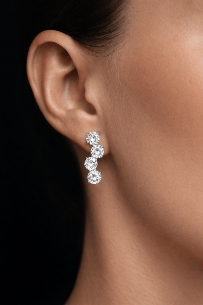 Silver-plated jewelry set with zircons - for weddings and holidays - 18k - gold-plated - jewelry