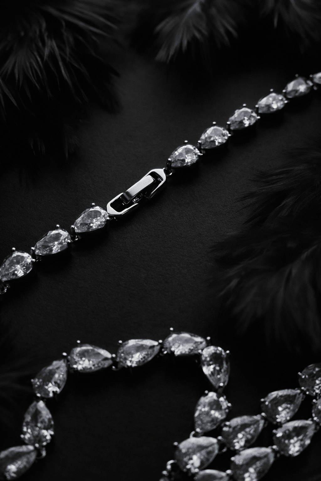 Silver-plated jewelry set with drop zirconias - for weddings and holidays - 18k - gold-plated - jewelry
