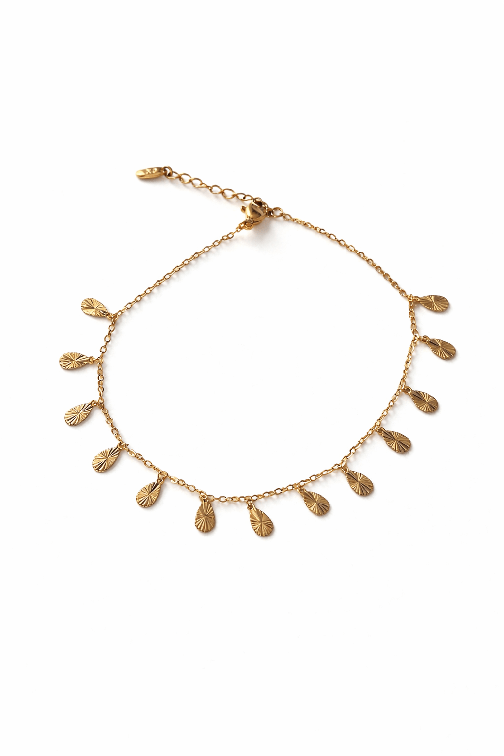 Gold-plated leg chain with leaves - 18k - gold-plated - jewelry