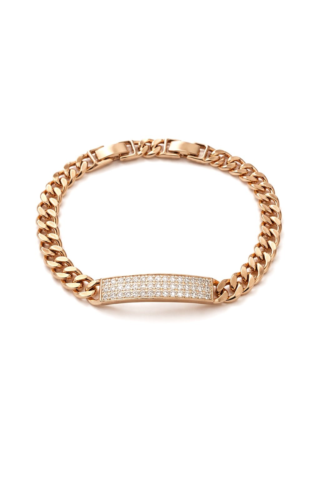Gold-plated bracelet with embedded zircons - 18k - gold-plated - jewelry