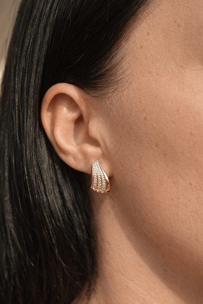 Gold-plated nails with zircon lines - 18k - gold-plated - jewelry