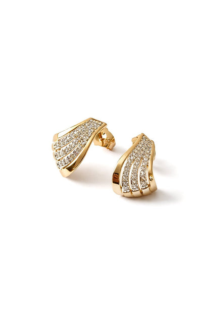 Gold-plated nails with zircon lines - 18k - gold-plated - jewelry