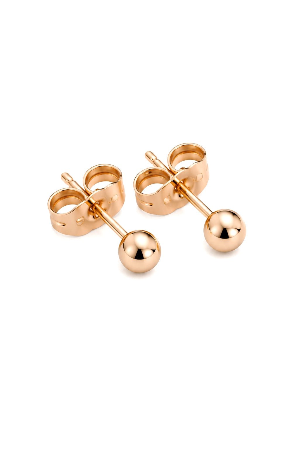 Inese – 18k gold-plated stud earrings with ball (4mm) gold-plated jewelry for women