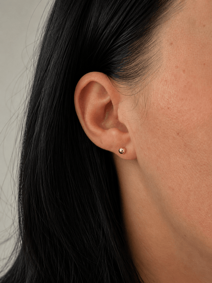 Inese – 18k gold-plated stud earrings with ball (4mm) gold-plated jewelry for women