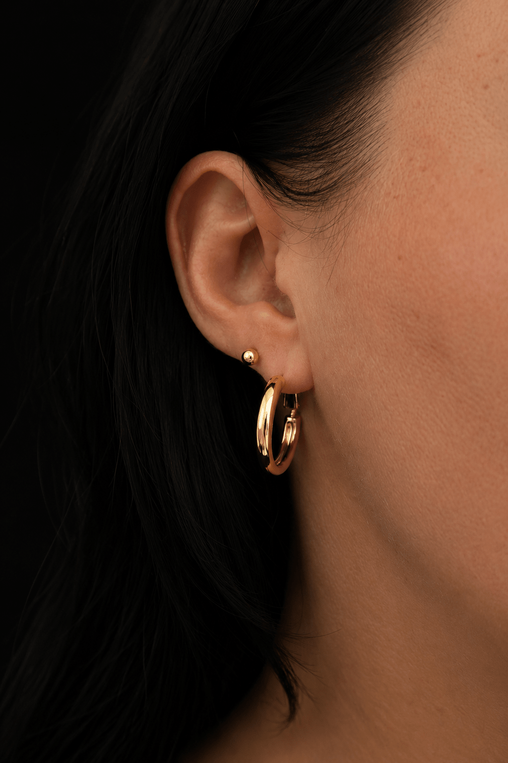 Inese – 18k gold-plated stud earrings with ball (4mm) gold-plated jewelry for women
