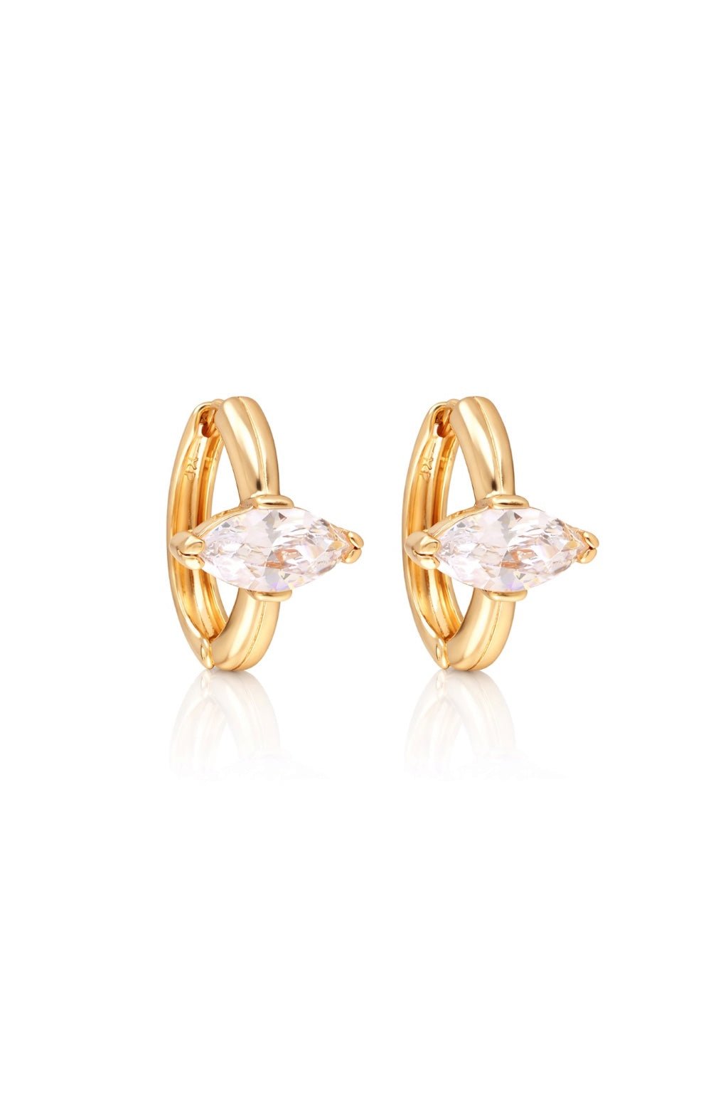 Gold-plated hoop earrings with zirconia - 18k - gold-plated - jewelry