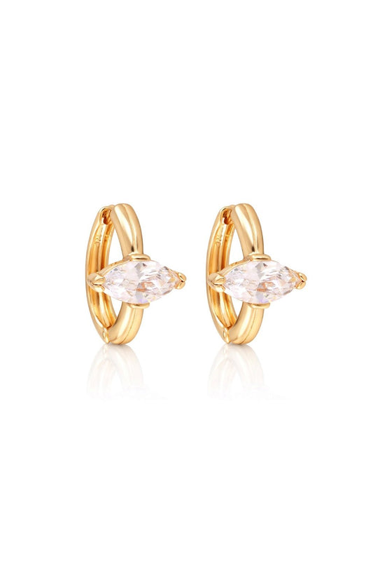 Gold-plated hoop earrings with zirconia - 18k - gold-plated - jewelry