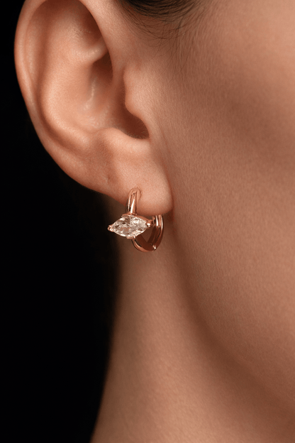 Gold-plated hoop earrings with zirconia - 18k - gold-plated - jewelry