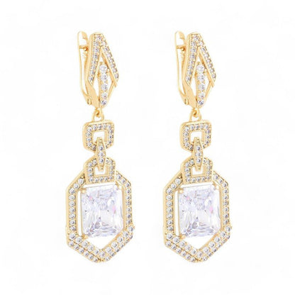 Gold-plated holiday earrings with English clasp