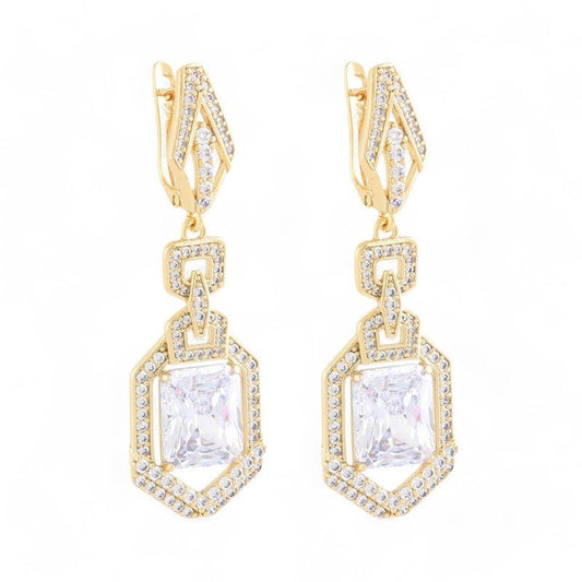 Gold-plated holiday earrings with English clasp
