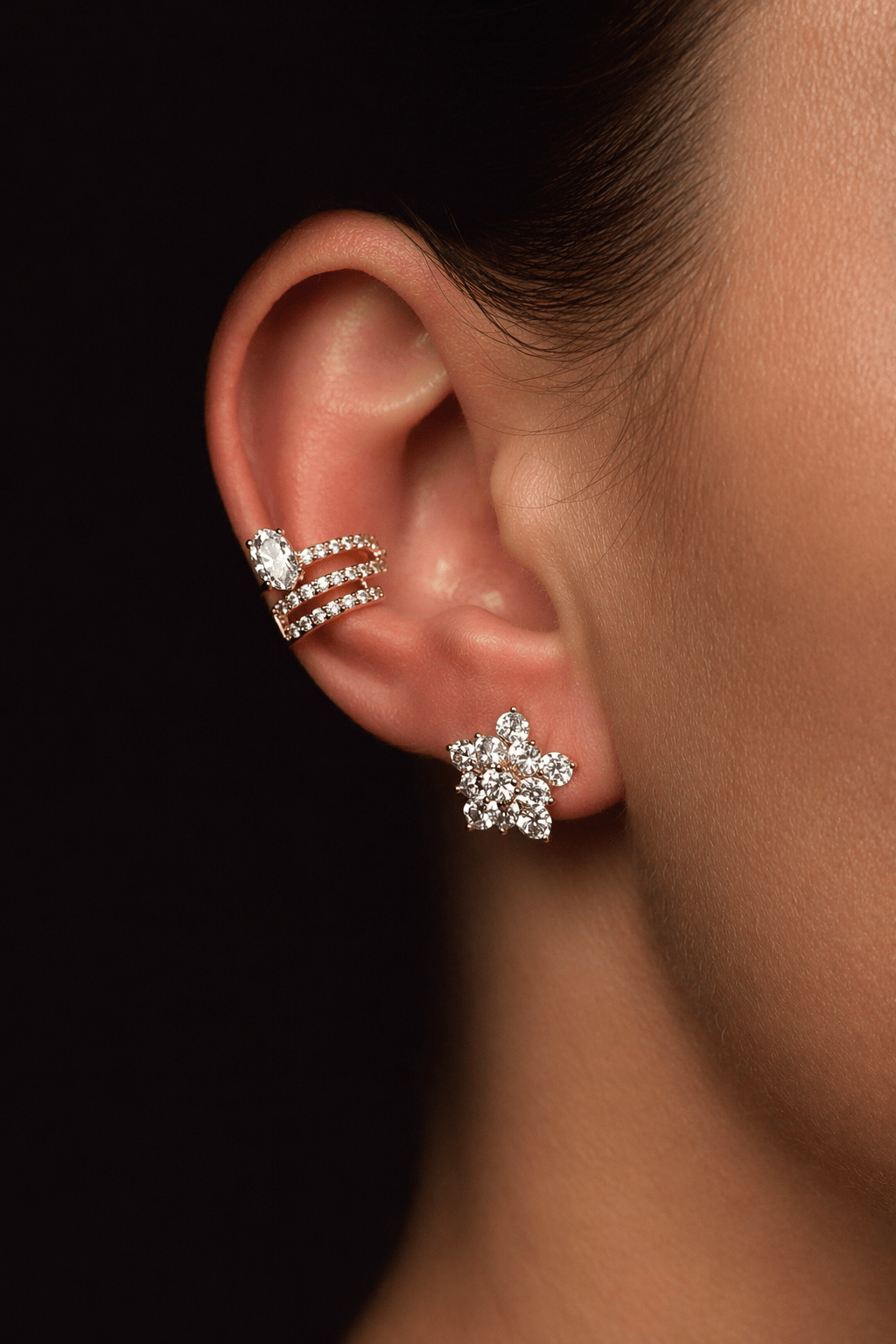 Gold-plated ear cuff - 18k - gold-plated - jewelry