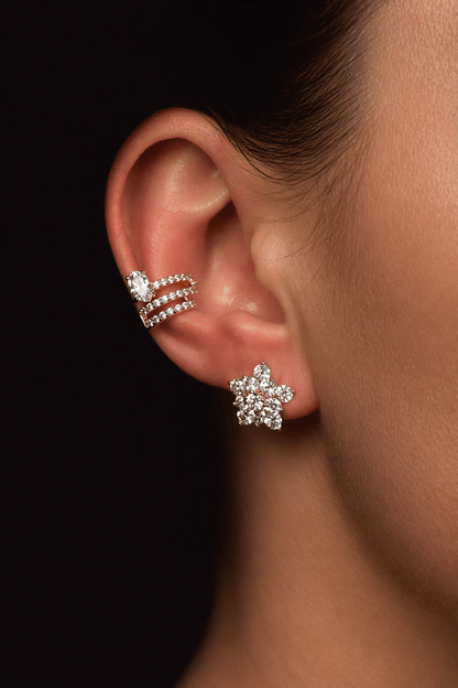 Gold-plated ear cuff - 18k - gold-plated - jewelry