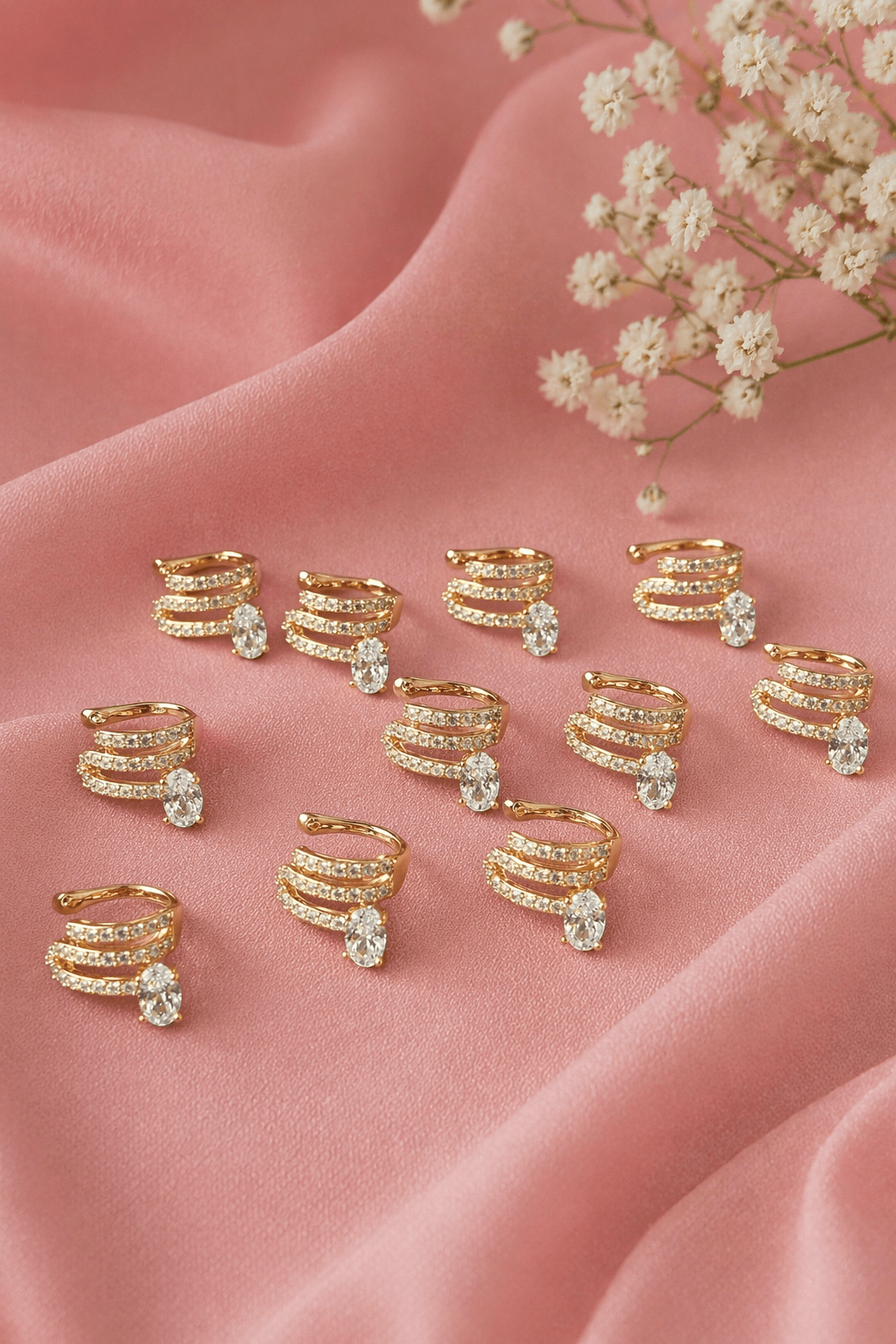 Gold-plated ear cuff - 18k - gold-plated - jewelry