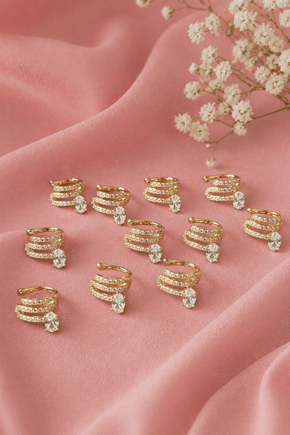 Gold-plated ear cuff - 18k - gold-plated - jewelry