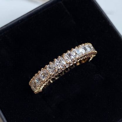 Gold-plated ring with zircons - ,