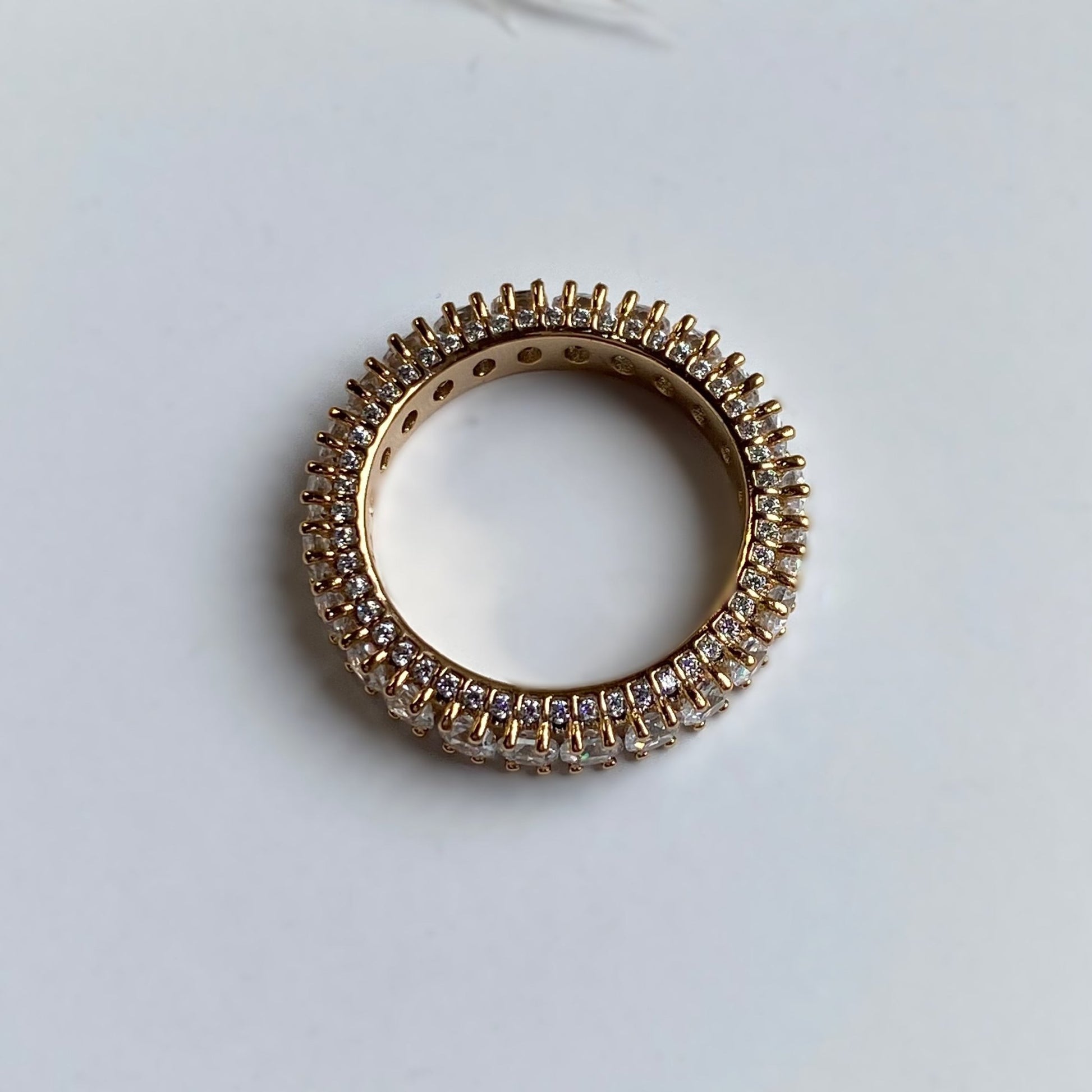 Gold-plated ring with zircons - ,
