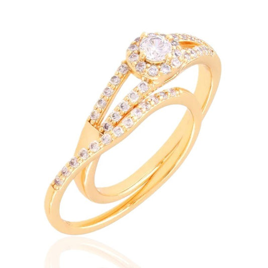 Gold-plated ring set (2pcs) - gold-plated jewelry | Your jewelry
