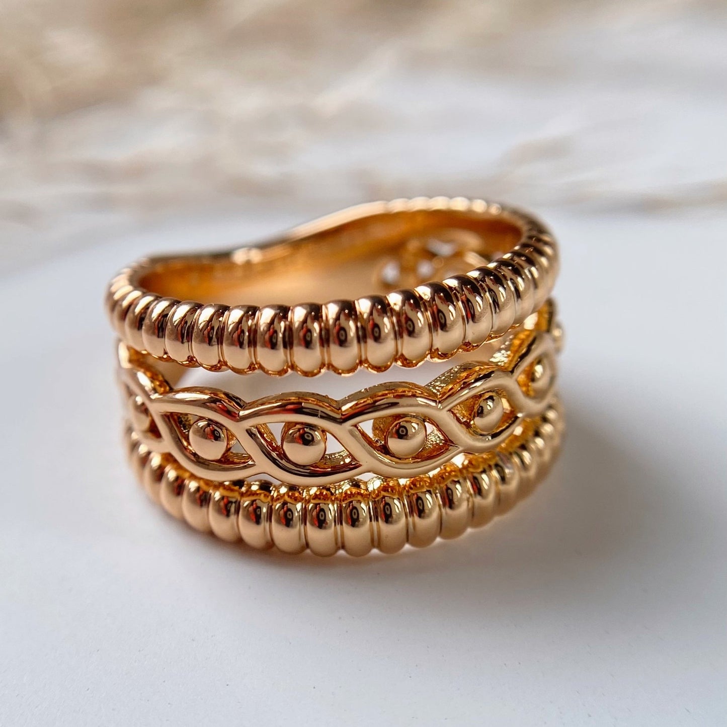 Gold Plated Wide Ring