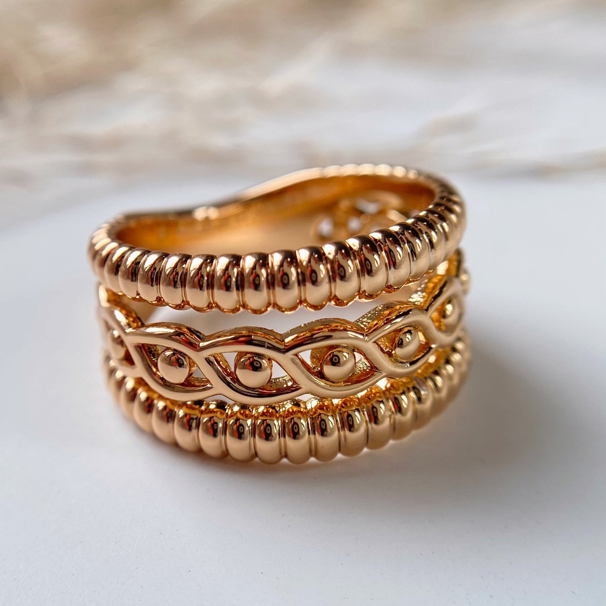 Gold Plated Wide Ring
