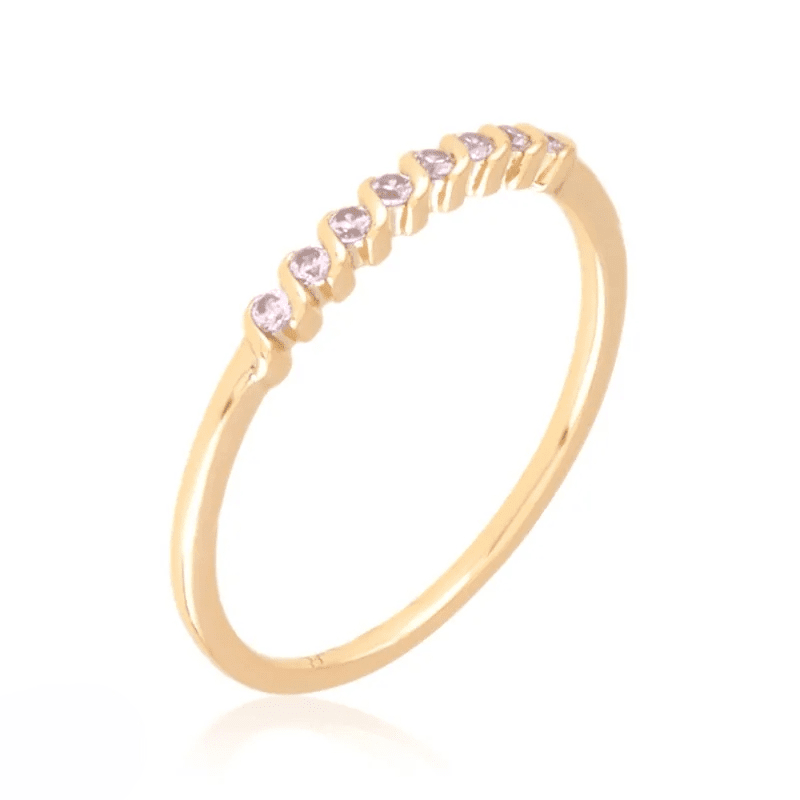 Gold-plated delicate ring with zircons - 18k - gold-plated - jewelry
