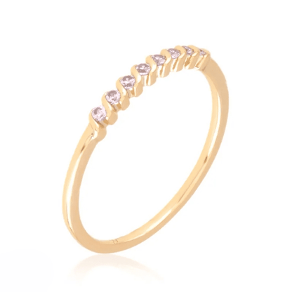 Gold-plated delicate ring with zircons - 18k - gold-plated - jewelry