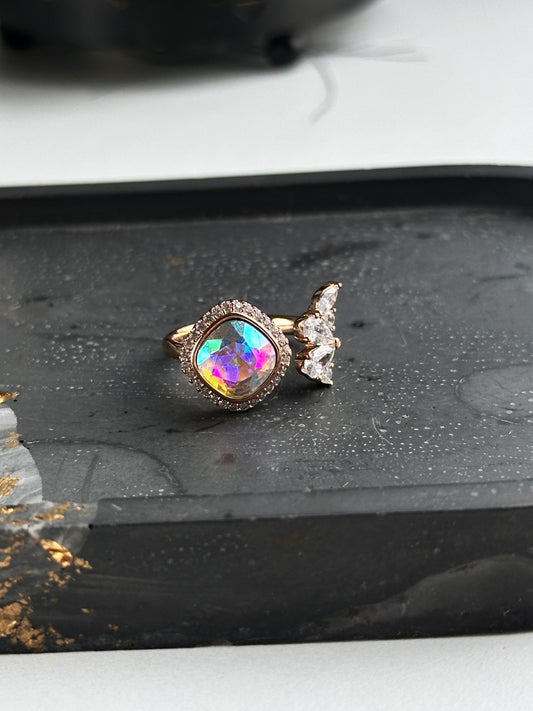 Open type ring gold plated jewelry for women