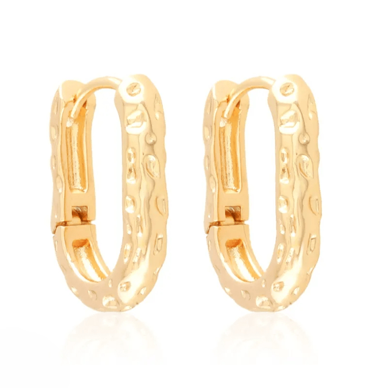 Aurora Texture Hoops - gold-plated hoop earrings - 18k - gold-plated - jewelry