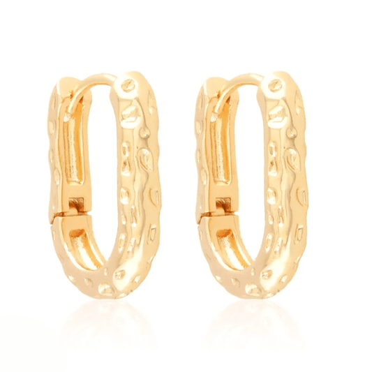 Aurora Texture Hoops - gold-plated hoop earrings - 18k - gold-plated - jewelry