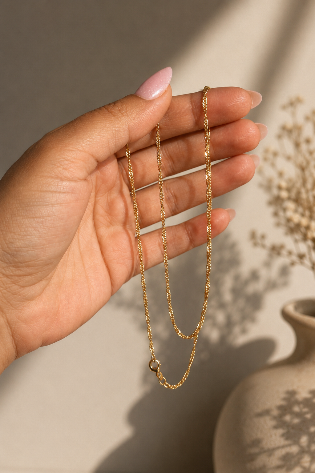 Gold-plated twisted chain 50cm