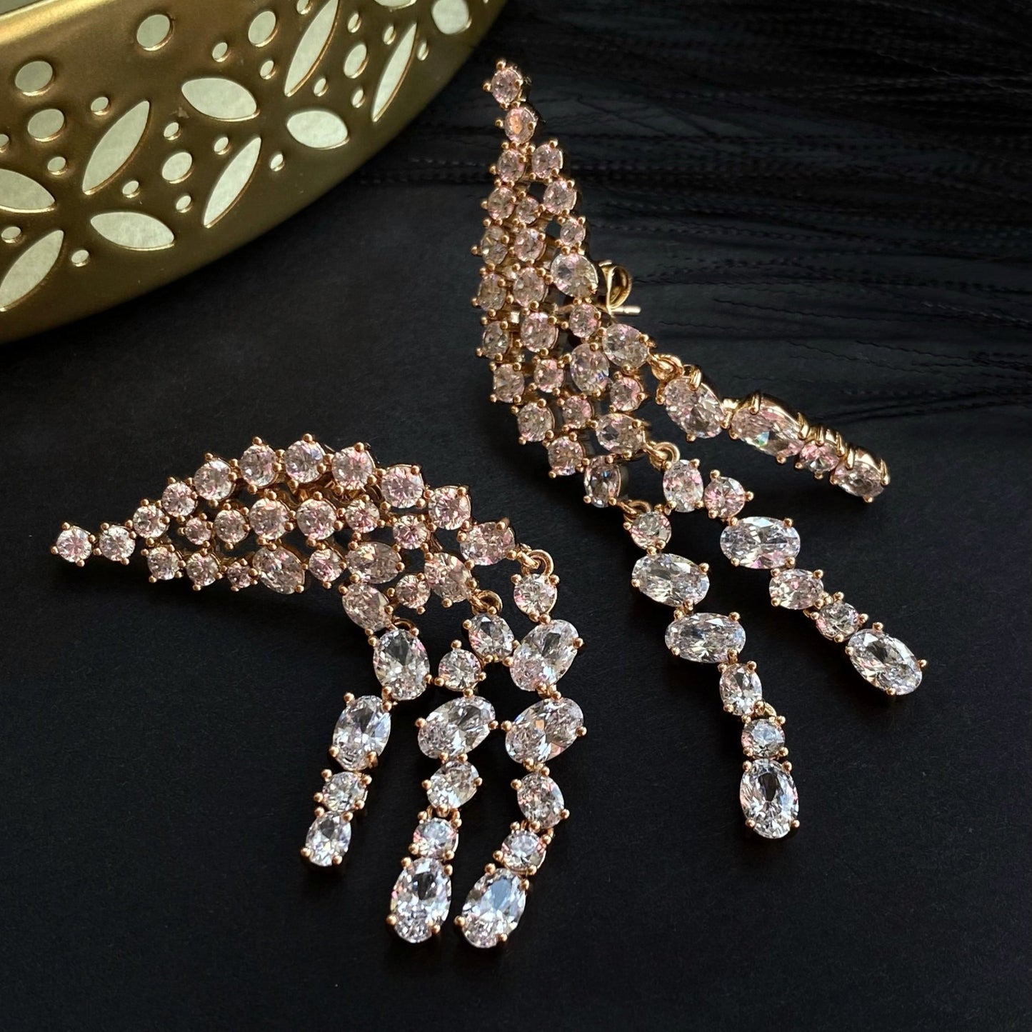  - Crystal Cascade – long crystal earrings - 4