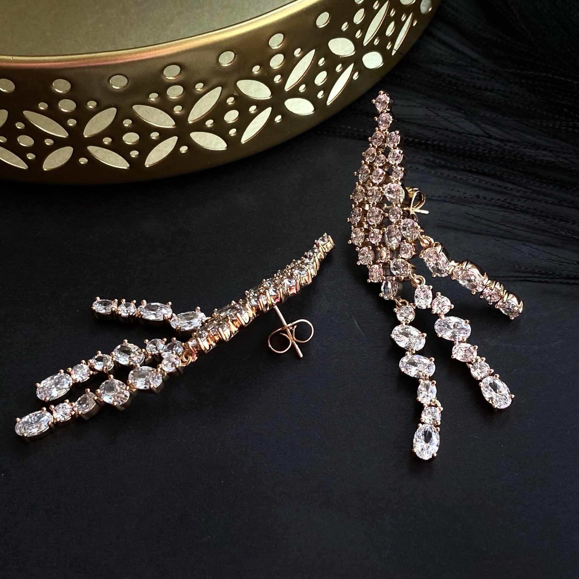  - Crystal Cascade – long crystal earrings - 3