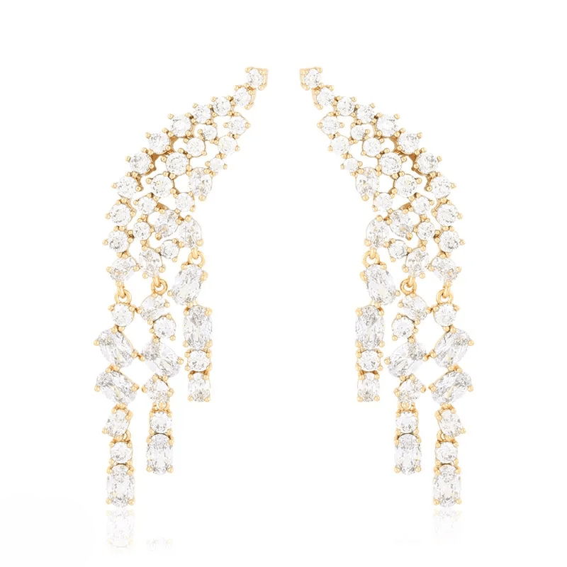  - Crystal Cascade – long crystal earrings - 1