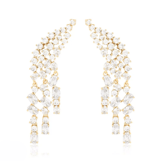  - Crystal Cascade – long crystal earrings - 1