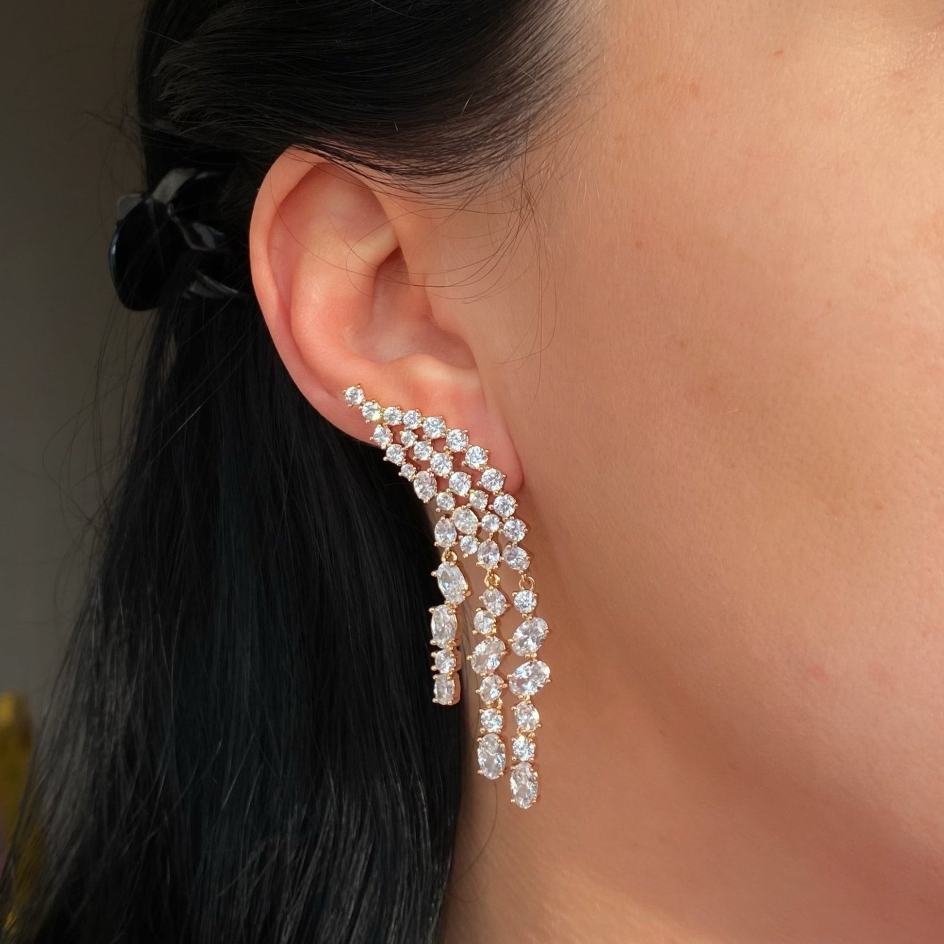  - Crystal Cascade – long crystal earrings - 2