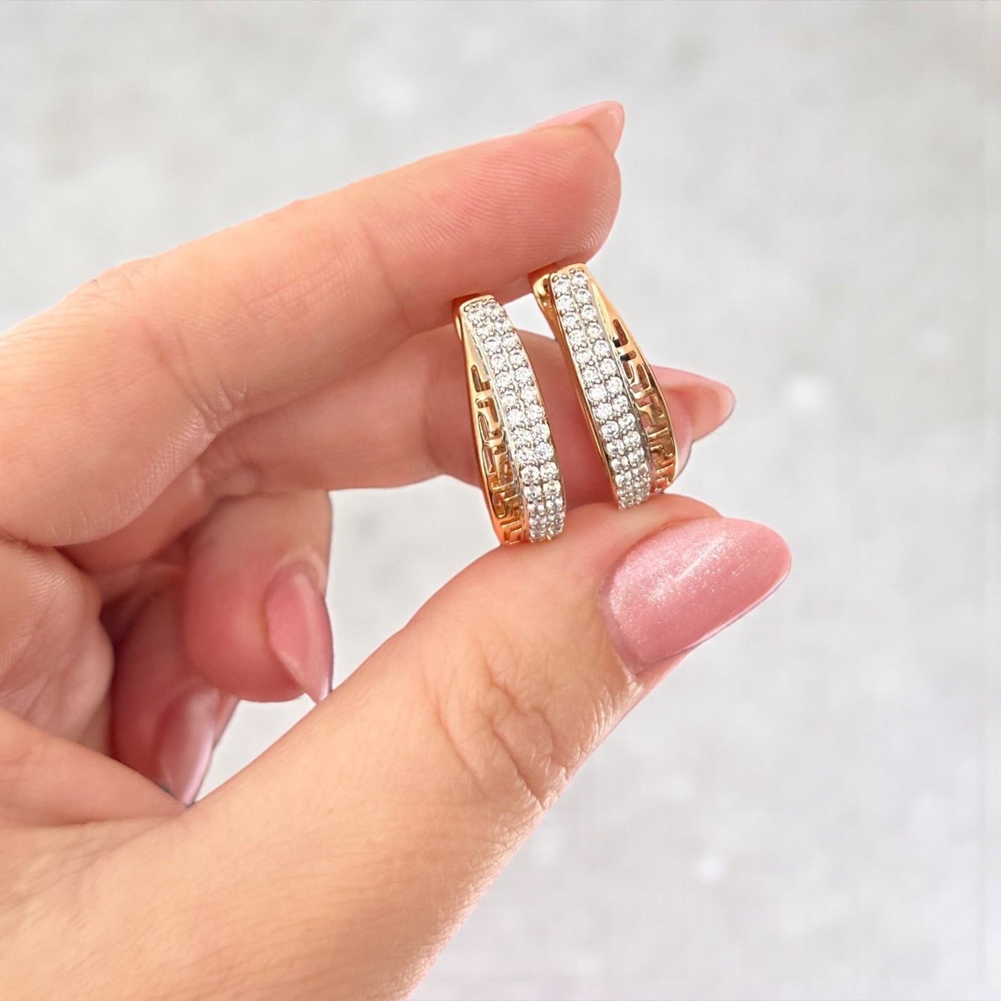 Elara – Gold Plated Cubic Zirconia Stud Earrings – Gold Plated Jewelry | Your jewelry