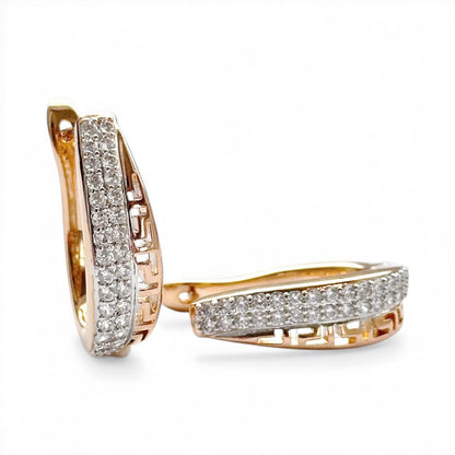 Elara – Gold Plated Cubic Zirconia Stud Earrings – Gold Plated Jewelry | Your jewelry